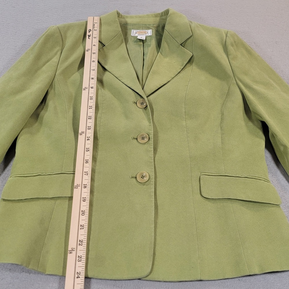 Vintage Talbots Faux Suede Blazer Career Jacket Sage Green Womens 12 Office Chic - Picture 7 of 12